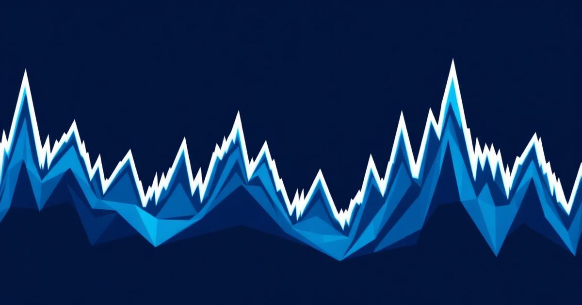 Blue jagged volatility waveform illustrating market volatility education